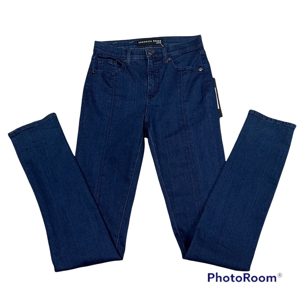 Veronica Beard Kate High Rise Skinny W/Slit Oxford Blue Jean Sz 0/25